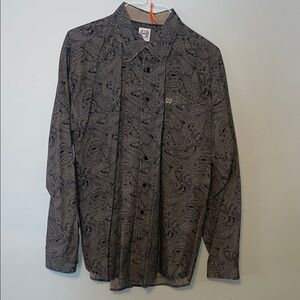 Cinch Black and Tan Paisley Dress Shirt